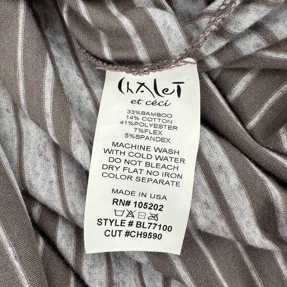 Chalet Womens  Brown & Gray Bamboo Blend Striped Maxi Skirt Size M - Picture 5 of 7